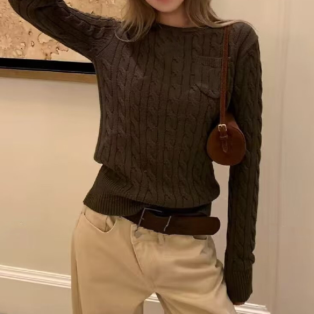 新しいファッション O 襟ケーブルツイストニットセーター女性 - Women'S Day Fashion Show のレビューと価格