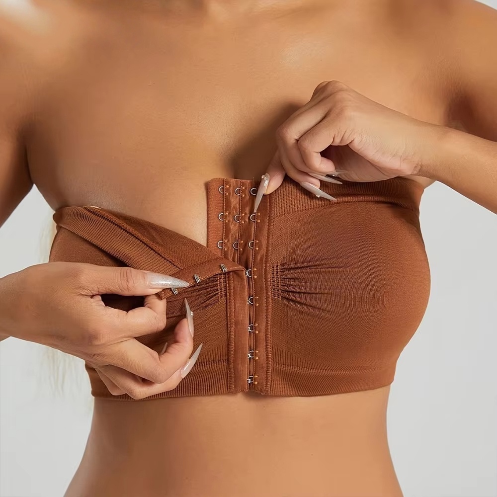女性用プラスサイズ ストラップレス フロントクロージャー バ - Bra Top Seamless のレビューと価格