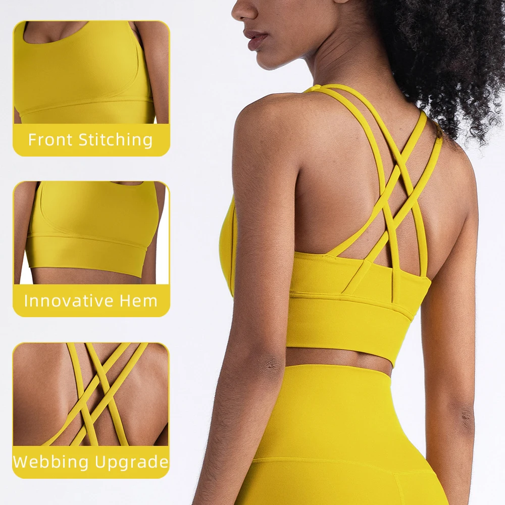 女性用スポーツブラ,フィットネスタンクトップ,通気性のあるヨ - Bra Top Seamless のレビューと価格