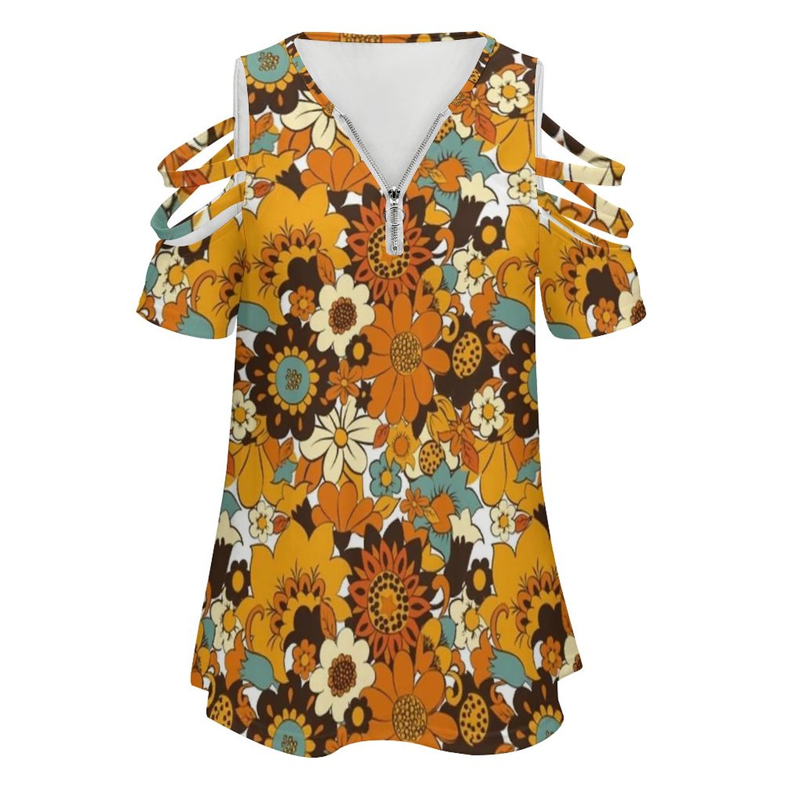 70s 60sレトロフラワーパワー、花柄レディースtシャツ新 - Women'S Fashion In The 70S のレビューと価格