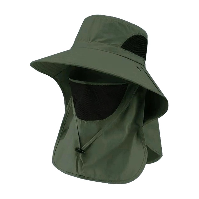 ポリエステル製サンフィッシングハット ネックカバー付き つば - Bucket Hat Women のレビューと価格
