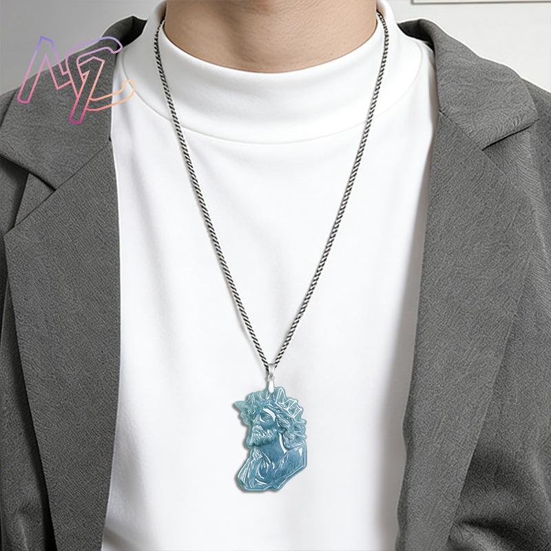 ミャンマー翡翠僧侶ペンダントネックレス高級お守り925シルバ - Women Fashion Necklace のレビューと価格