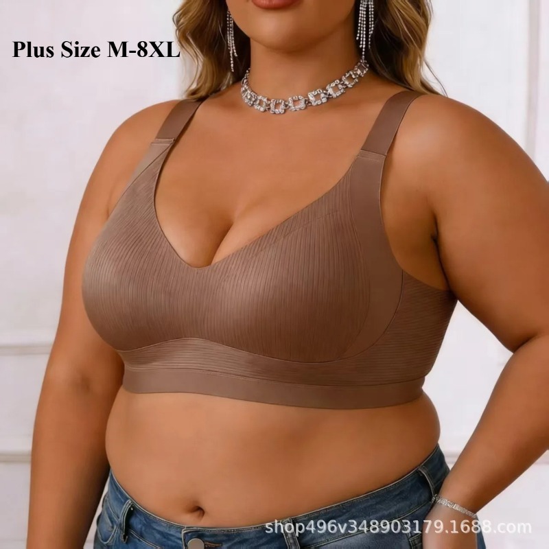 M-8XL プラスサイズ レディース フルカバー ミニマイザ - Bra Top Seamless のレビューと価格