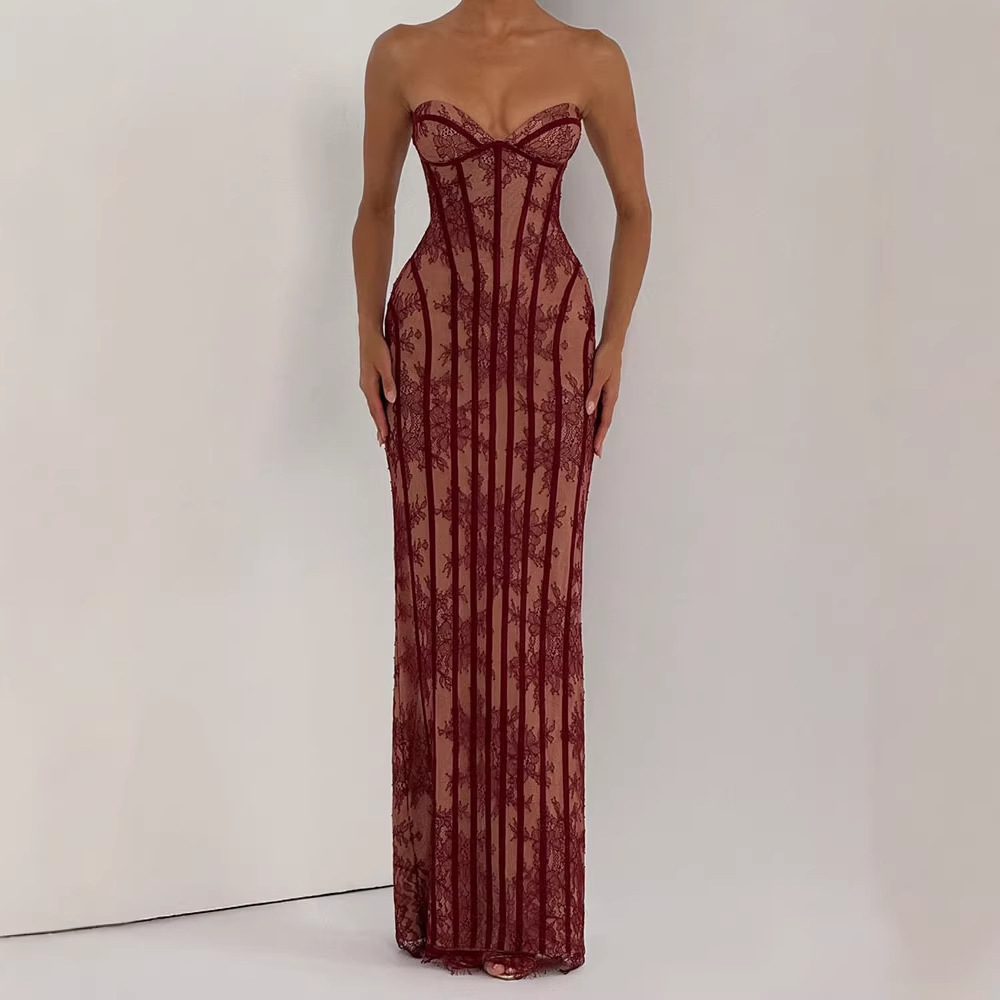 ストラップレスボディコンマキシドレス レディース 2026  - Bodycon Dress Women のレビューと価格