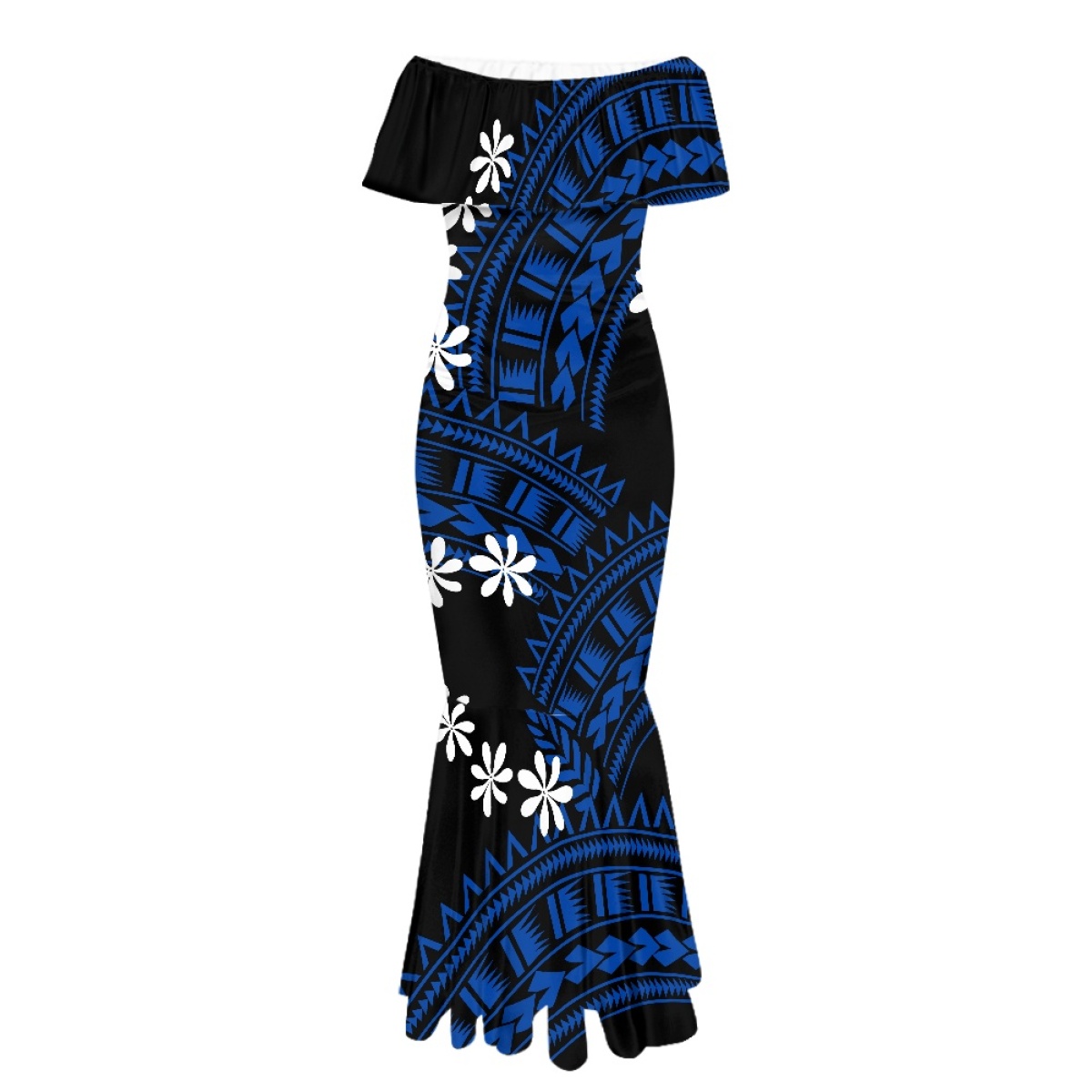 ポリネシア島アートパーティー衣装 オフショルダーマーメイドド - Bodycon Dress Women のレビューと価格