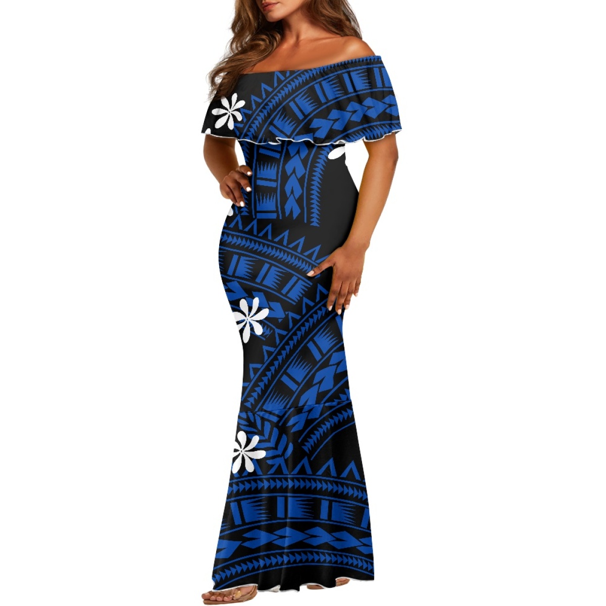 ポリネシア島アートパーティー衣装 オフショルダーマーメイドド - Bodycon Dress Women のレビューと価格